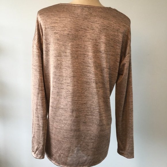 H By Halston Oversized Bronze Long Sleeve Top - Picture 7 of 10